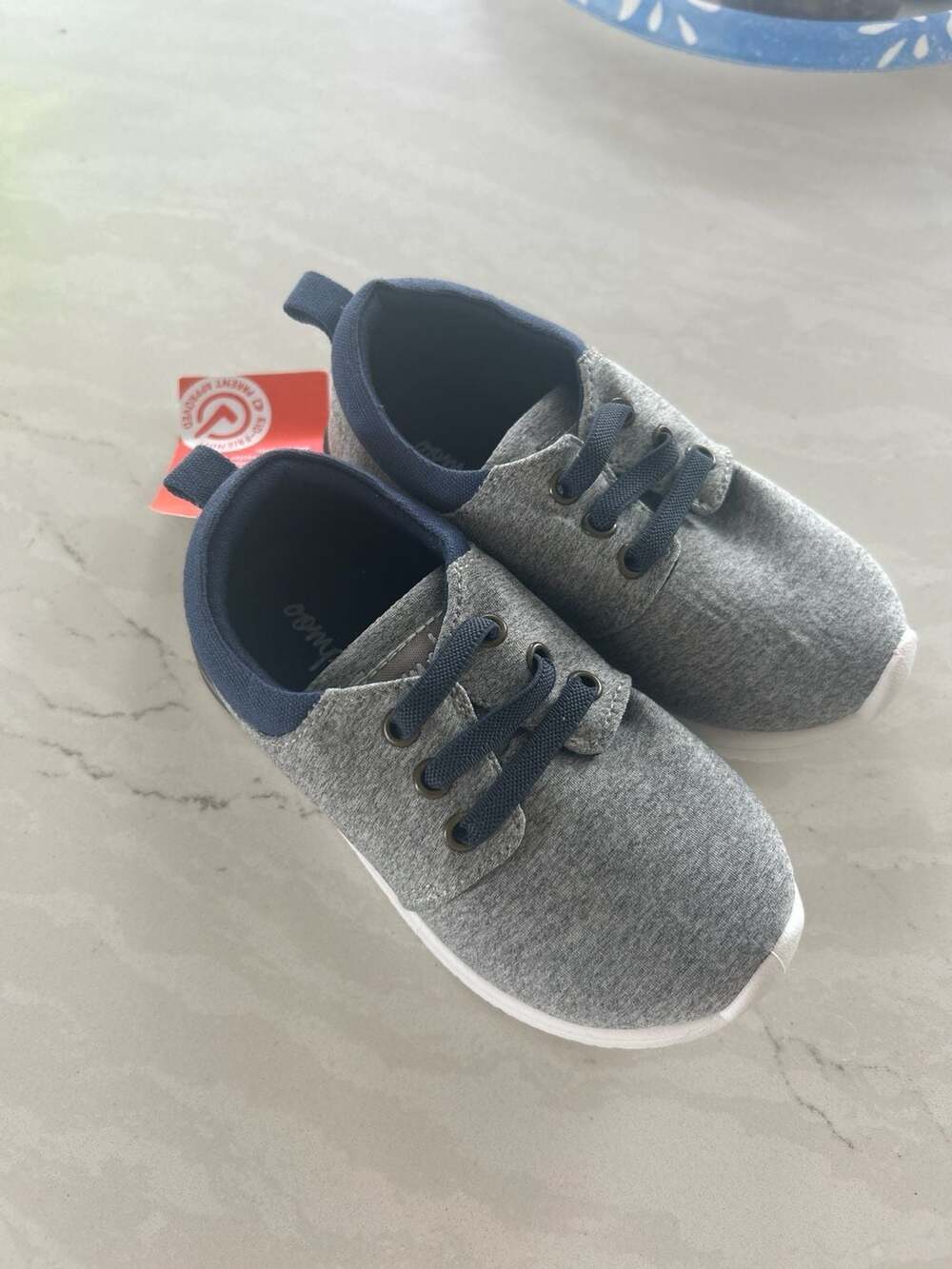 Oomphies Toddler Boys Sunny Grey Jersey Sneakers Size 8 - Picture 2 of 6